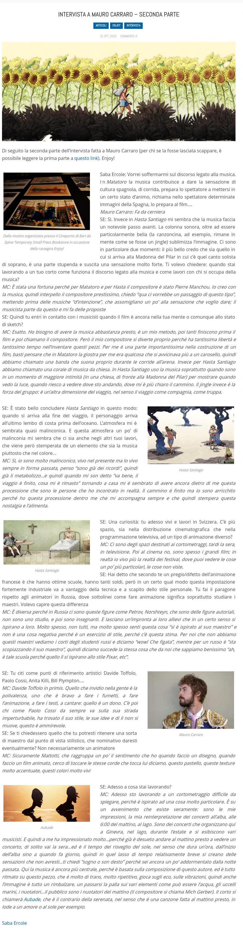 LA SCATOLA BLU_Intervista a Mauro Carraro – seconda parte_Saba-Ercole_21-10-2015